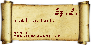 Szakács Leila névjegykártya