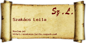 Szakács Leila névjegykártya